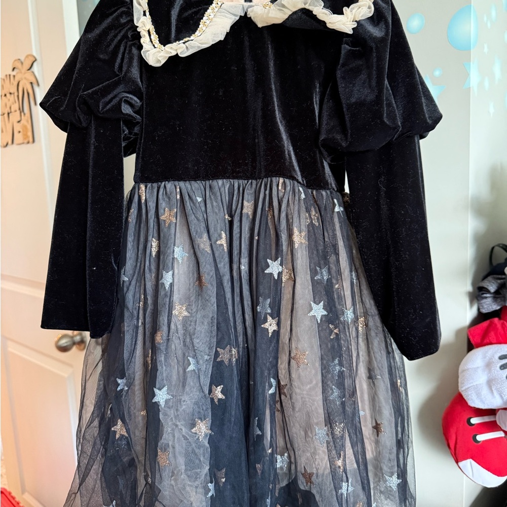 Black and Silver Starry Kids dress